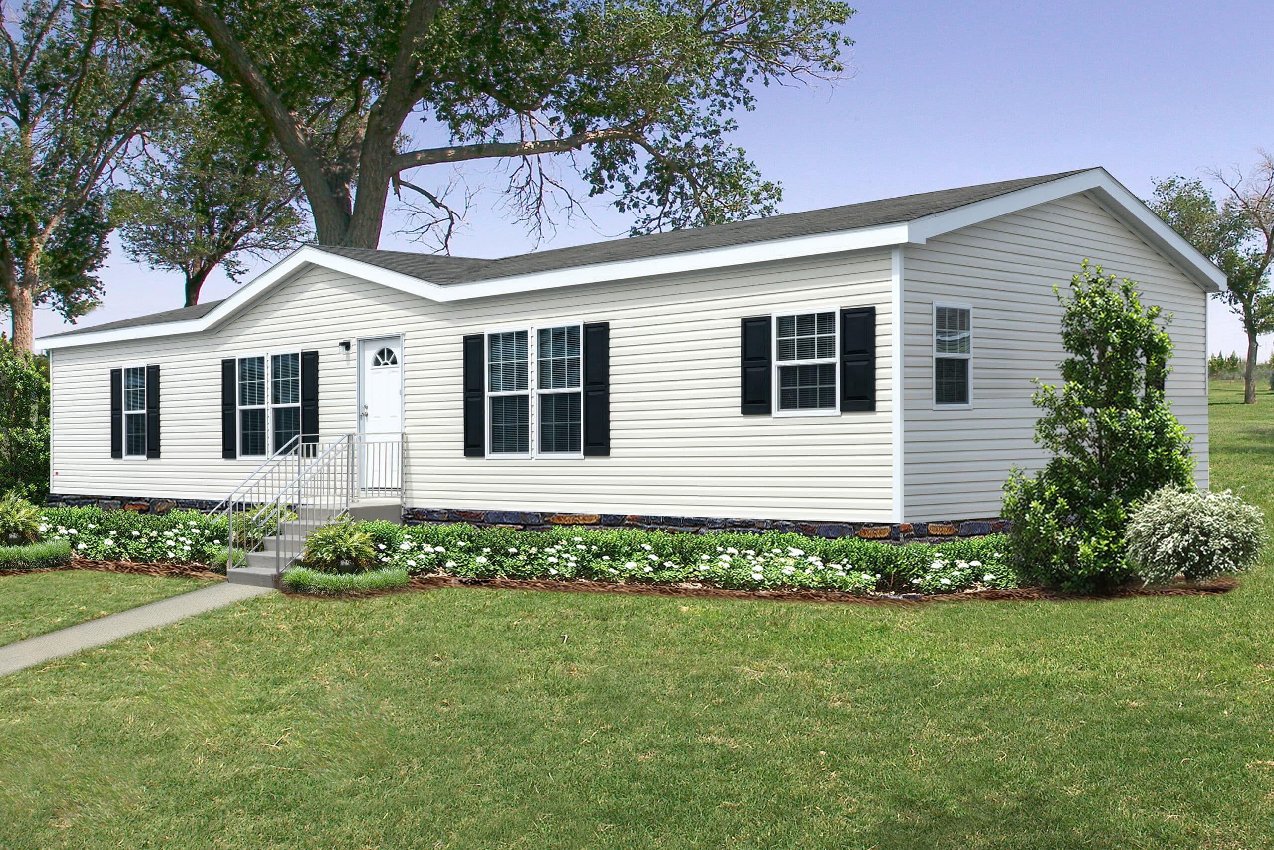 Rawhide 32' wide elevation and exterior home features